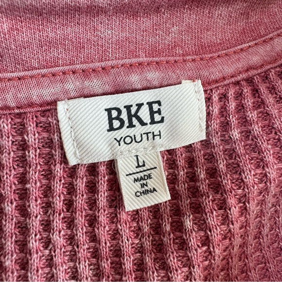 Buckle Faded Red Waffle Knit Jacket Shacket Button Up L S - Picture 6 of 10